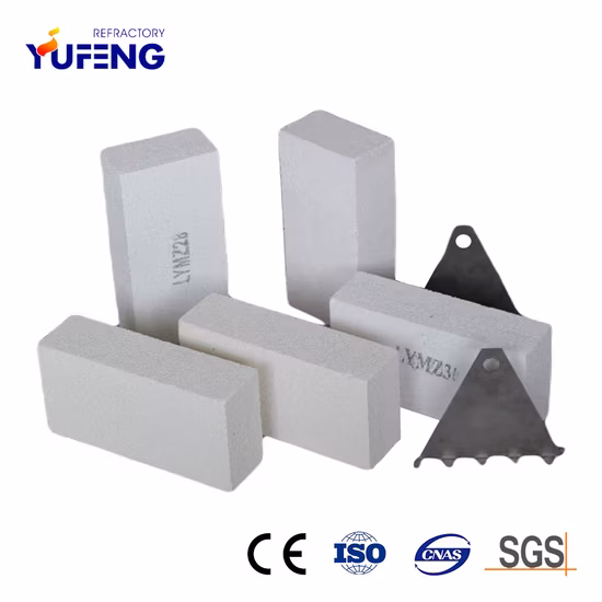 Purity Alumina Silica Refractory light Weight Insulation Fire Bricks for Primary Hot Face Linings